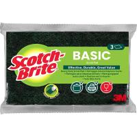 Estropajo basic fibra verde SCOTCH-BRITE, pack 3 uds