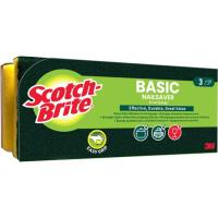 Estropajo basic fibra verde salvauñas SCOTCH-BRITE, pack 3 uds