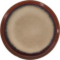 Plato de postre Reactive con borde color burdeos KASA, 20,5cm