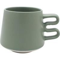 Taza verde con asa doble 350 ml KASA, 8,8x8x8 cm