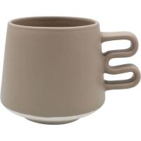 Taza marrón con asa doble 350 ml KASA, 8,8x8x8 cm