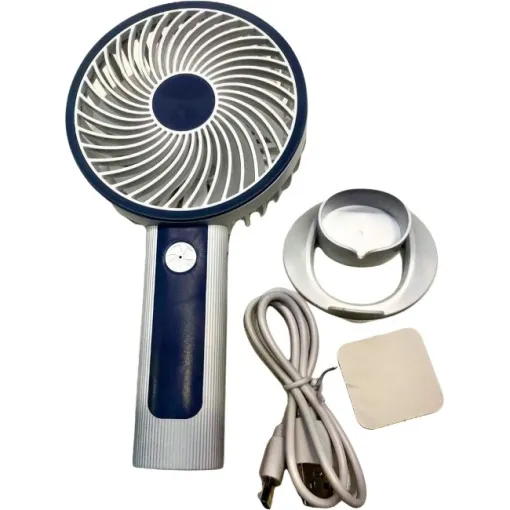 Ventilador mini portátil 1,5W, con luz ambiente, 3 velocidades MS, 1 ud