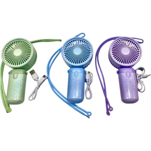 Ventilador mini portatil 3W asa silicona, 3 velocidades, 3 colores MS, 1 ud