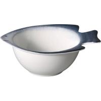 Bol forma de pez con borde azul KASA, 13x5,3x10,3cm