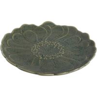 Plato redondo hoja verde KASA, 21,5x2,5x21,5cm