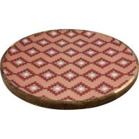 Plato de madera con rombos rosas KASA, 2x30x30cm