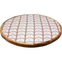 Plato de madera blanca con arcos KASA, 2x38x38cm