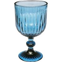 Copa de vidrio tallado en azul, Lagoa KASA, 36cl