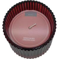 Vela en vaso de vidrio rojo, 240 gr, esencia canela KASA, 9,7x9,6x9,6 cm