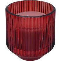 Vela en vaso de vidrio rojo, 240 gr, esencia canela KASA, 9,7x9,6x9,6 cm