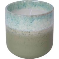 Vela en vaso de cerámica en colores verdes degradados, 540 gr KASA, 9,5x9,3x9,3 cm