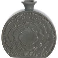 Jarrón verde semiredondo KASA, 15,6x4,6x15 cm