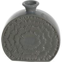 Jarrón verde semiredondo KASA, 15,6x4,6x15 cm