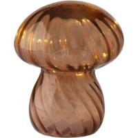 Seta de vidrio marrón con luz Led KASA, 15x13x13cm