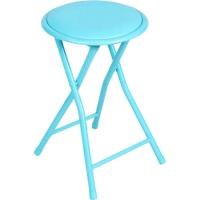 Taburete plegable azul celeste, acero y pvc, Millan KALLPA, 30x30x45 cm