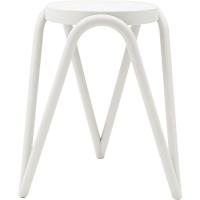 Taburete polipropileno blanco, apilable, Novalia KALLPA, 27x27x45,5 cm