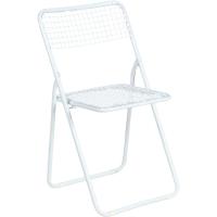 Silla plegable blanca, acero, Niza KALLPA, 44x49x78xcm