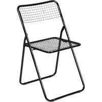 Silla plegable negra, acero, Niza KALLPA, 44x49x78xcm