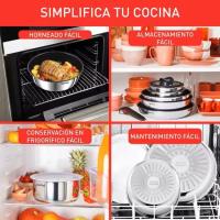 Sarten de Ø20 y 22 cm + cazo Ø16 cm, acero inox, mango extraible Ingenio TEFAL, set 4 uds
