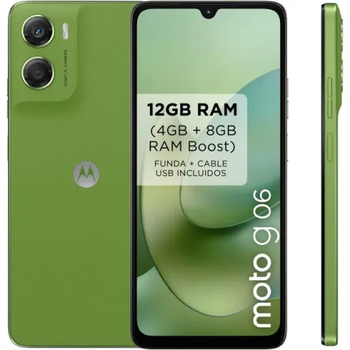 Smartphone libre Green 4/256 GB, Moto G06 MOTOROLA