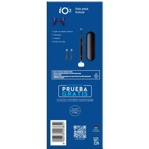 Cepillo dental Oral-B Io2 negro + funda + 2 recambios BRAUN