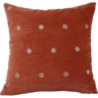 Cojín de terciopelo rojo con estrellas KASA, 45x45 cm