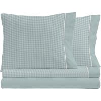 Juego de sábanas 3 piezas 100% microfibra, diseño Vichy A.MIRÓ, talla 90 cm