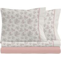 Juego de sábanas 4 piezas, 100% microfibra, diseño Emily A.MIRÓ, talla 150 cm