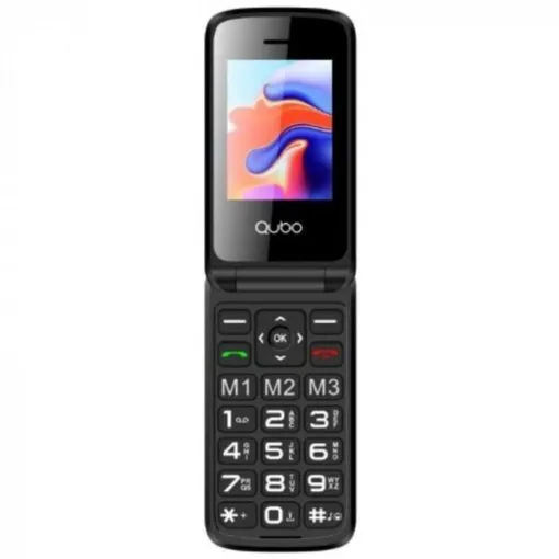 Teléfono móvil solo voz negro, X-247 BK 4G QUBO