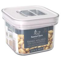 Tarro cuadrado bajo, hermético y apilable, Green Kitch SANTA CLARA, 400 ml Tarro cuadrado bajo, hermético y apilable, Green Kitch SANTA CLARA, 400 ml