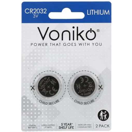 VONIKO CR2032 litiozko botoi pila, 3V, sorta 2 ale