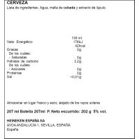 Cerveza HEINEKEN, botellí 20 cl