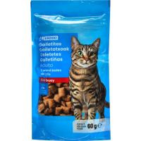 Snack antibolas pelo para gato EROSKI, paquete 60 g