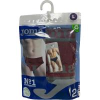 Slip hombre algodón elástico, granate/gris talla XL JOMA, pack 2 uds Slip hombre algodón elástico, granate/gris talla XL JOMA, pack 2 uds