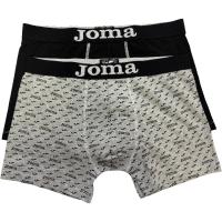 JOMA gizonentzako boxerra kotoi elastiko estanpatua, grisa/beltza M neurria, sorta 2 ale