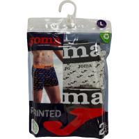 JOMA gizonentzako boxerra kotoi elastiko estanpatua, grisa/beltza XXL neurria, sorta 2 ale