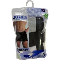 Bóxer hombre algodón elástico, gris/negro talla L JOMA, pack 3 uds Bóxer hombre algodón elástico, gris/negro talla L JOMA, pack 3 uds