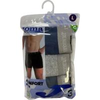 Bóxer hombre algodón elástico, gris/marino talla L JOMA, pack 3 uds Bóxer hombre algodón elástico, gris/marino talla L JOMA, pack 3 uds