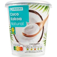 Postre fermentado a base coco EROSKI, tarrina 350 g Postre fermentado a base coco EROSKI, tarrina 350 g