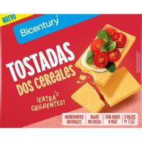 Tostada dos cereales BICENTURY, caja 125 g