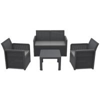 Azores Grafito lorategiko sorta: Sofa, Mahaia eta 2 Besaulki