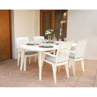Silla monobloc resina blanca, apilable, Metal SP, 59x60x87 cm