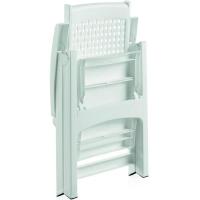 Sillón de resina blanco, multiposiciones, plegable, Metal SP