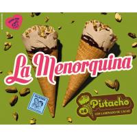 Cono helado con pistacho MENORQUINA, pack 4x120 ml Cono helado con pistacho MENORQUINA, pack 4x120 ml