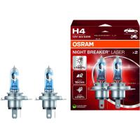 Lámpara de vehículo halógena H4 +150% brillo, Night Breaker OSRAM, 2 uds