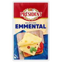 Queso Emmental PRESIDENT, lonchas, bandeja 100 g Queso Emmental PRESIDENT, lonchas, bandeja 100 g