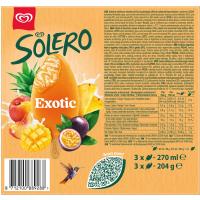 SOLERO fruta exotiko bonboi izozkia, sorta 3x90 ml