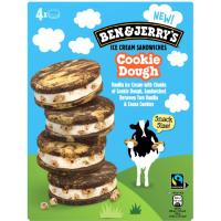 Helado sandwich cookie dough BEN&JERRY'S, pack 4x68 ml