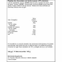 Pepitas de chocolate con leche VAHINÉ, bolsa 100 g