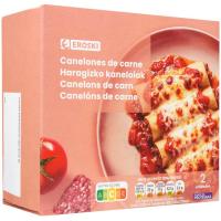 Canelones de carne EROSKI, pack 2x300 g